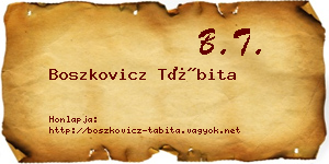 Boszkovicz Tábita névjegykártya